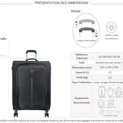 Delsey Grande valise souple Caracas TSA 78cm