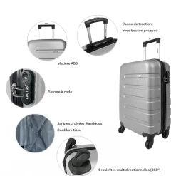 Cactus Lot 3 valises dont 1 valise cabine rigides ABS