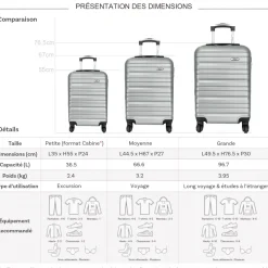 Truck Lot 3 valises dont 1 valise cabine rigides ABS
