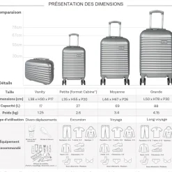 Truck Lot 3 valises plus 1 vanity rigides ABS