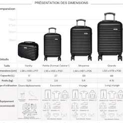 Truck Lot 3 valises plus 1 vanity rigides ABS
