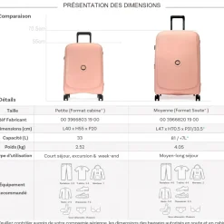 Delsey Lot 2 valises rigides Beaumont cabine 55cm et soute extensible 71cm TSA