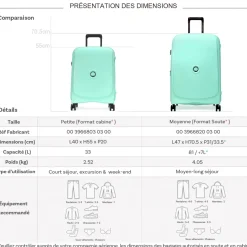 Delsey Lot 2 valises rigides Beaumont cabine 55cm et soute extensible 71cm TSA