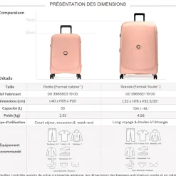 Delsey Lot 2 valises rigides Beaumont cabine 55cm et soute extensible 76cm TSA
