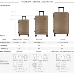 David Jones Lot 3 valises rigides dont 1 valise cabine ABS TSA