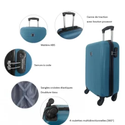 David Jones Lot 3 valises rigides dont 1 valise cabine ABS