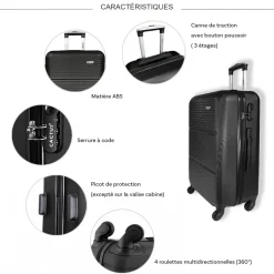Cactus Lot 3 valises rigides dont 1 valise cabine ABS