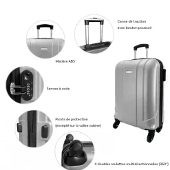 Degré Lot 3 valises rigides dont 1 valise cabine