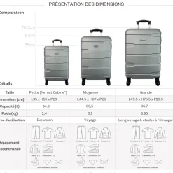 Truck Lot 3 valises rigides dont 1 valise cabine ABS