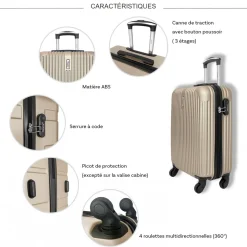 Truck Lot 3 valises rigides dont 1 valise cabine ABS