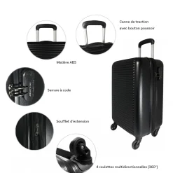 David Jones Lot 3 valises rigides extensibles dont une cabine