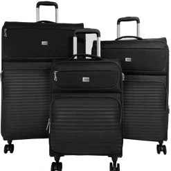 David Jones Lot de 3 valises dont 1 cabine souples extensibles