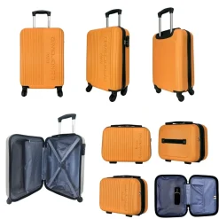 David Jones Lot valise cabine 55cm plus 1 vanity rigides ABS