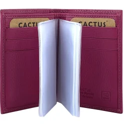 Femme Cactus Porte Cartes cuir de vachette anti-RFID