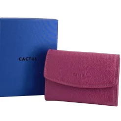 Femme Cactus Porte-monnaie cuir de vachette anti-RFID