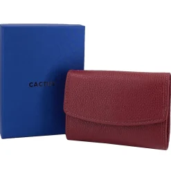 Femme Cactus Porte-monnaie cuir de vachette anti-RFID