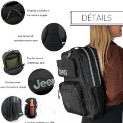 Jeep Sac à dos ordinateur simple compartiment JS015B 15.6