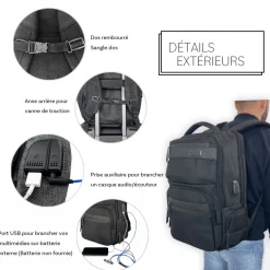 David Jones Sac à dos porte-ordinateur 17.3