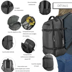 Bleucerise Sac à dos porte-ordinateur et voyage Aoking Bleu Cerise 16''