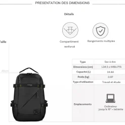 Bleucerise Sac à dos porte-ordinateur Aoking Bleu Cerise 16''