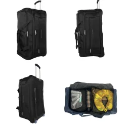 David Jones Sac de voyage avec roulettes 83L polyester taille L 70cm