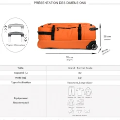 Cactus Sac de voyage avec roulettes 80L polyester taille L 70cm