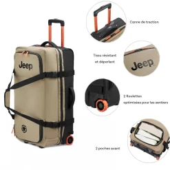 Jeep Sac de voyage avec roulettes 64L JS005A polyester taille L 72cm