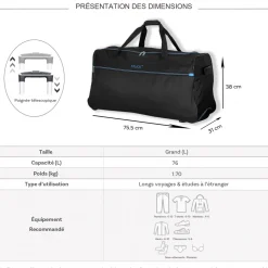 Truck Sac de voyage avec roulettes 76L polyester taille L 75.50cm
