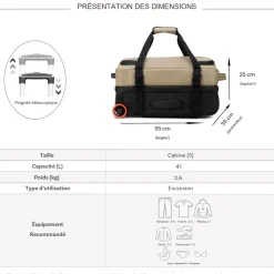 Jeep Sac de voyage cabine avec roulettes 41L JS005A polyester taille S 55cm