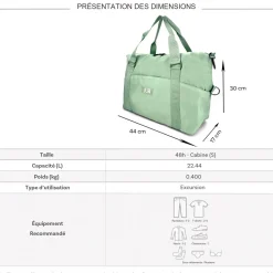 Bleucerise Sac de voyage week-end 22L Bleu Cerise sans roulettes