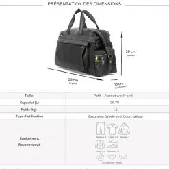 David Jones Sac de voyage week-end 29L 55cm sans roulettes