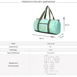 Cactus Sac de voyage week-end 18L et sport sans roulettes