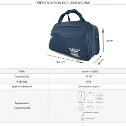Degré Sac de voyage week-end 31L et sport sans roulettes