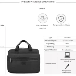 David Jones Serviette porte-ordinateur 14"