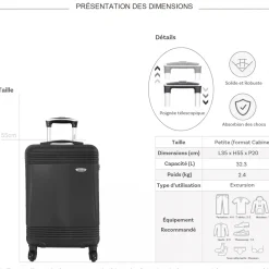Truck Valise cabine passe-partout rigide ABS 55cm
