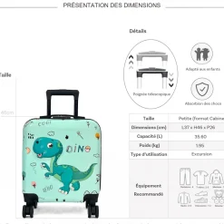 Les Sacs de K'rlot Valise cabine rigide enfant motif 3D Les Sacs de K'rlot 46cm