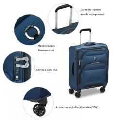 Delsey Valise cabine souple SkyMax 2.0 TSA 55cm