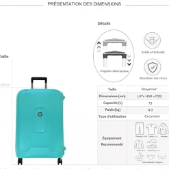 Delsey Valise moyenne rigide Montcenis 69cm TSA Polypropylène
